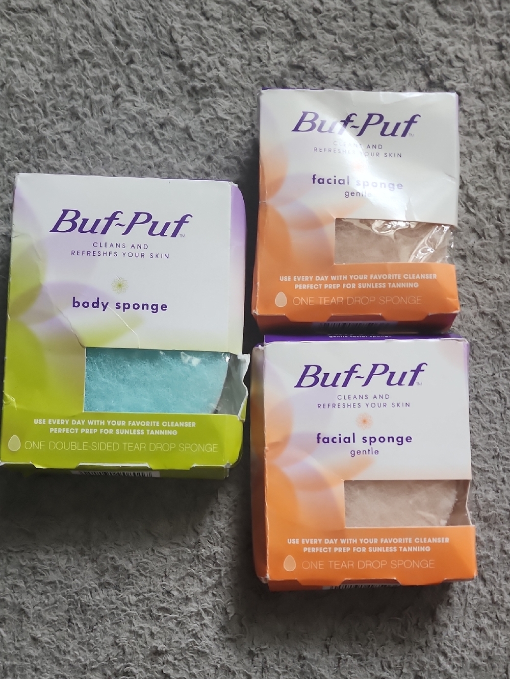 3 buff buff Body Sponge and Facial Sponges